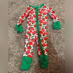 Little One Shop strawberry onesie for newborns bamboo